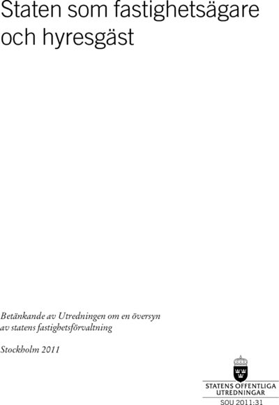 Omslaget till SOU 2011:31