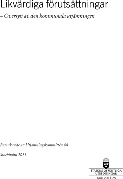 Omslaget till SOU 2011:39