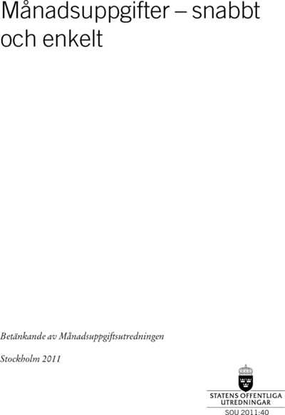 Omslaget till SOU 2011:40