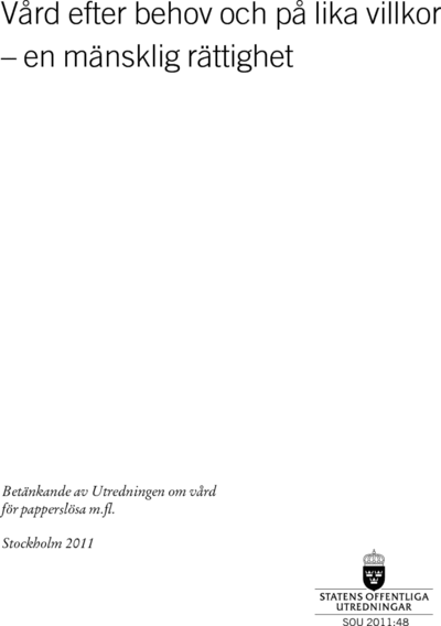 Omslaget till SOU 2011:48