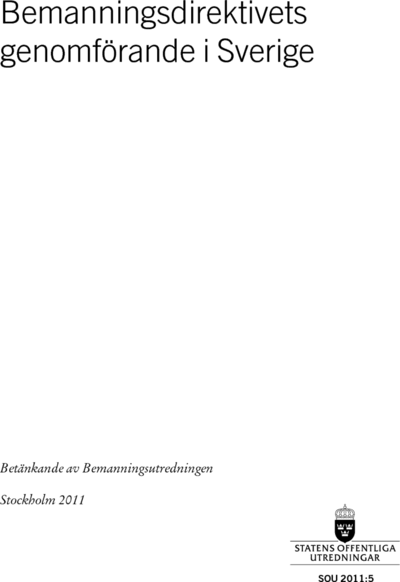 Omslaget till SOU 2011:5