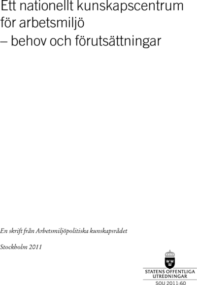 Omslaget till SOU 2011:60