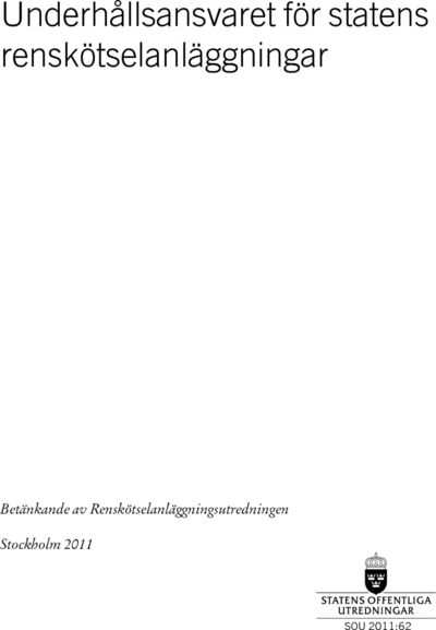 Omslaget till SOU 2011:62
