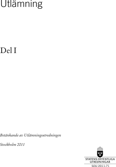 Omslaget till SOU 2011:71