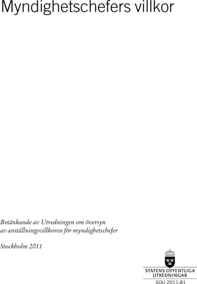 Omslaget till SOU 2011:81