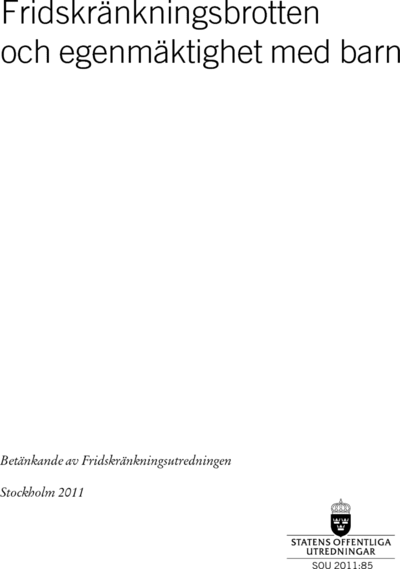 Omslaget till SOU 2011:85