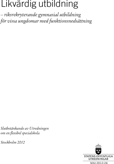 Omslaget till SOU 2012:24