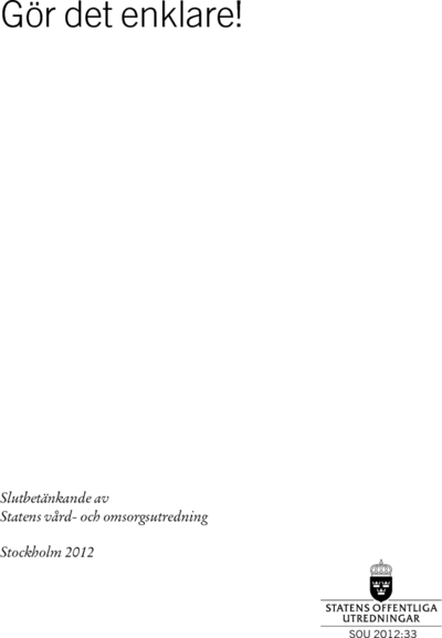 Omslaget till SOU 2012:33
