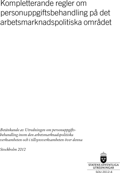 Omslaget till SOU 2012:4