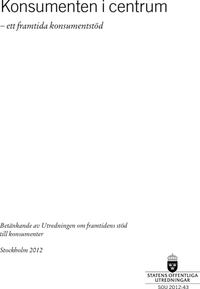 Omslaget till SOU 2012:43