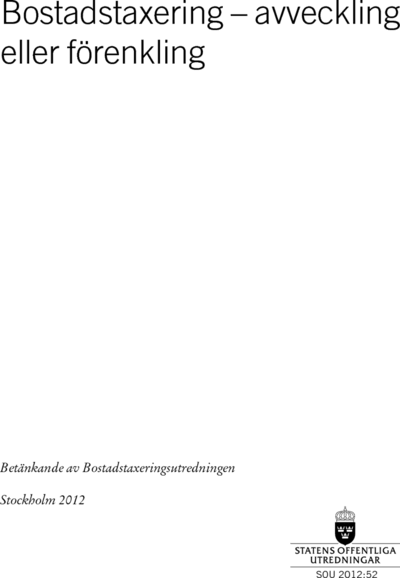 Omslaget till SOU 2012:52