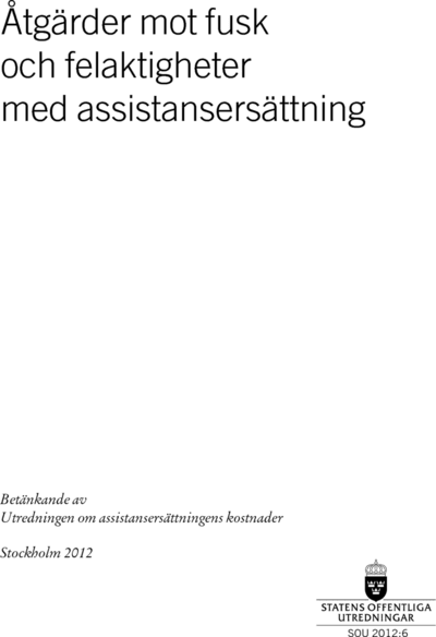 Omslaget till SOU 2012:6
