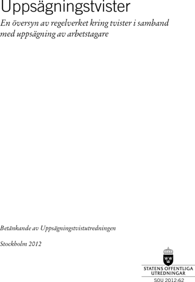 Omslaget till SOU 2012:62