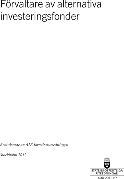 Omslaget till SOU 2012:67