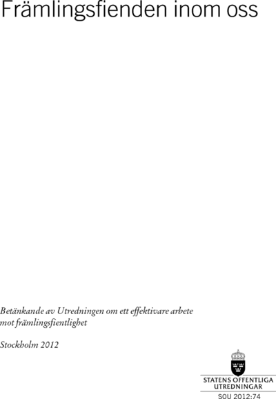 Omslaget till SOU 2012:74