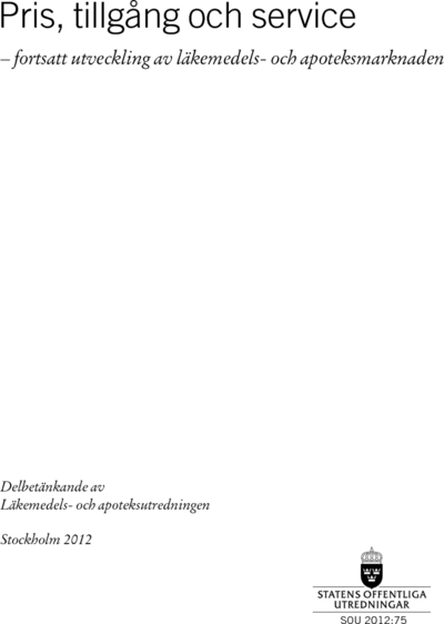 Omslaget till SOU 2012:75