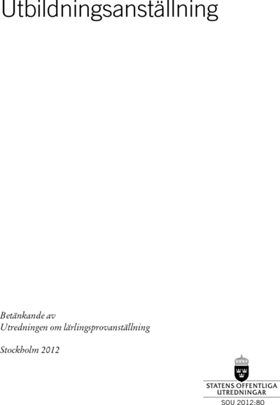 Omslaget till SOU 2012:80