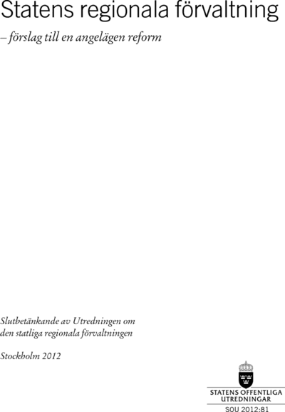 Omslaget till SOU 2012:81
