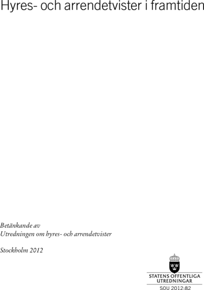 Omslaget till SOU 2012:82