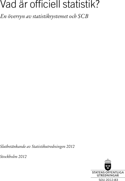 Omslaget till SOU 2012:83