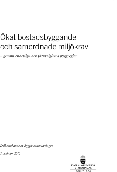 Omslaget till SOU 2012:86