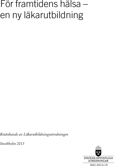 Omslaget till SOU 2013:15