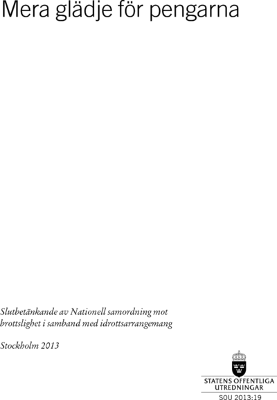 Omslaget till SOU 2013:19