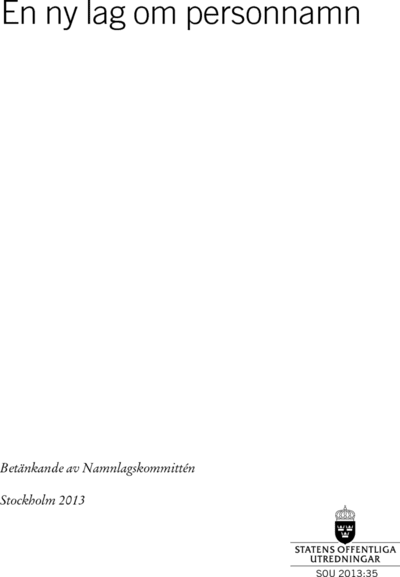 Omslaget till SOU 2013:35
