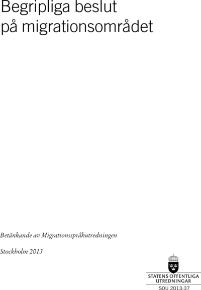 Omslaget till SOU 2013:37