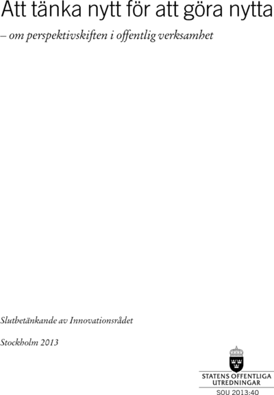 Omslaget till SOU 2013:40