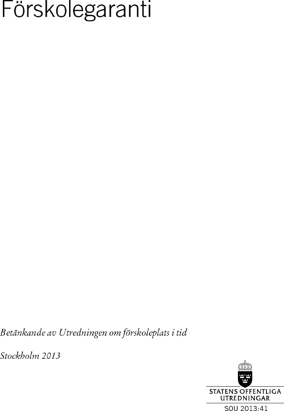 Omslaget till SOU 2013:41