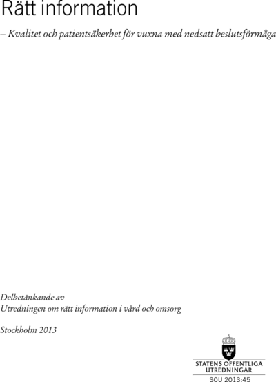 Omslaget till SOU 2013:45