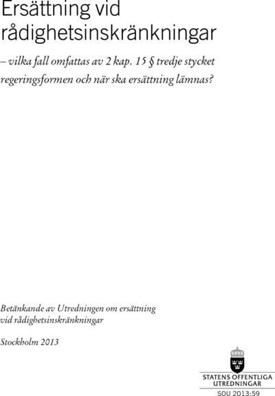 Omslaget till SOU 2013:59