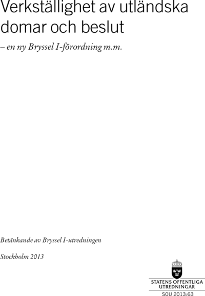 Omslaget till SOU 2013:63