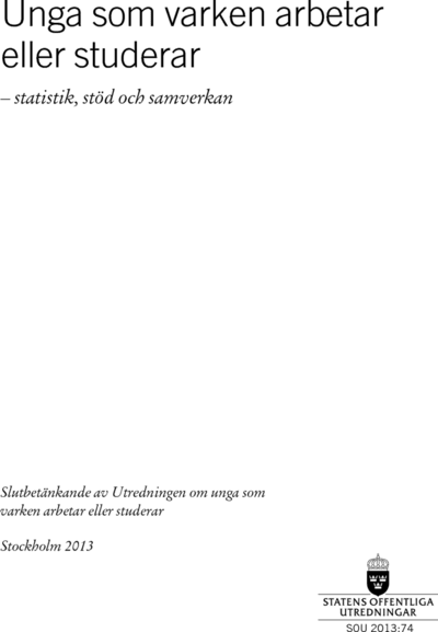 Omslaget till SOU 2013:74