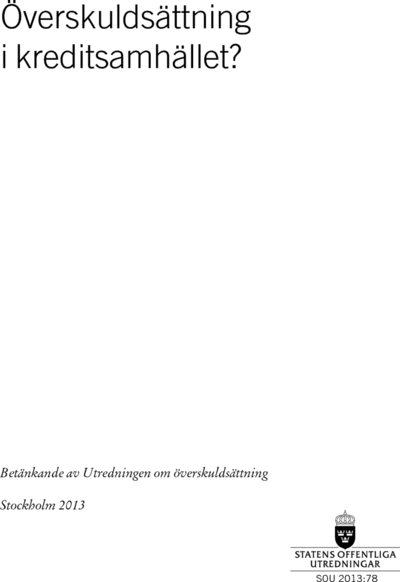 Omslaget till SOU 2013:78