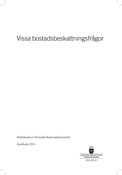 Omslaget till SOU 2014:1