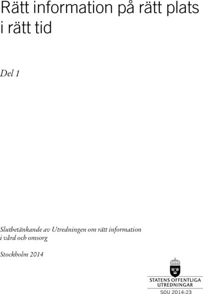 Omslaget till SOU 2014:23