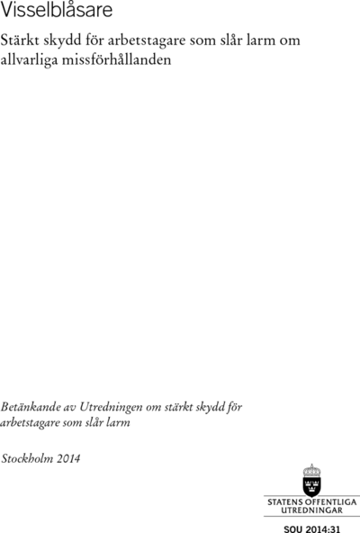 Omslaget till SOU 2014:31