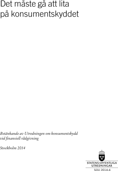 Omslaget till SOU 2014:4