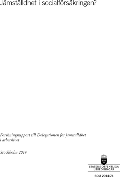 Omslaget till SOU 2014:74
