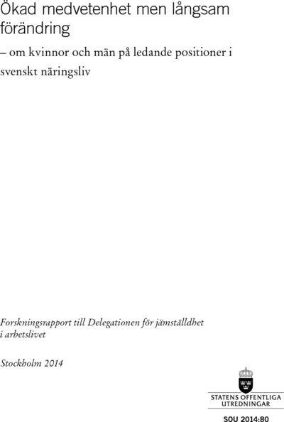 Omslaget till SOU 2014:80
