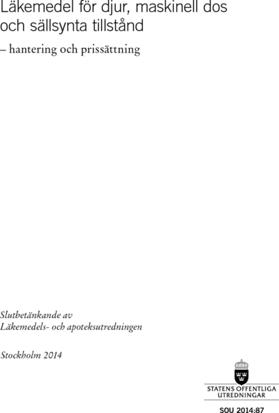 Omslaget till SOU 2014:87