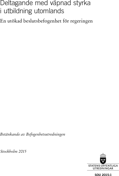 Omslaget till SOU 2015:1
