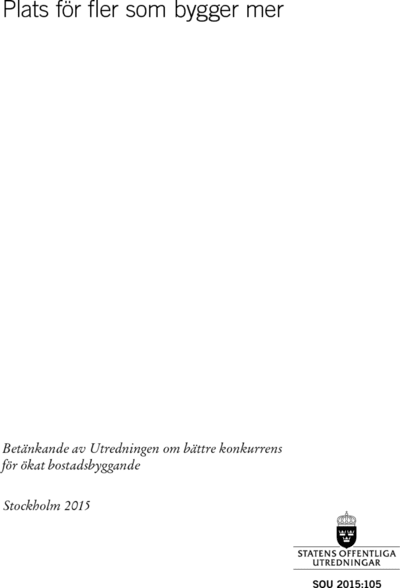 Omslaget till SOU 2015:105