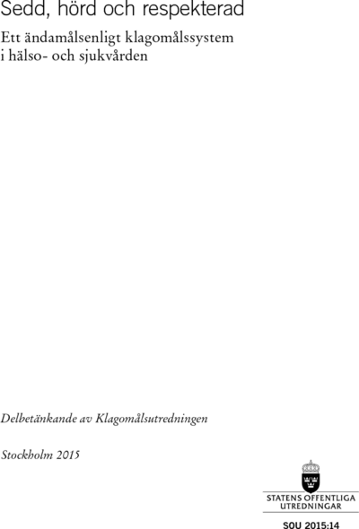 Omslaget till SOU 2015:14