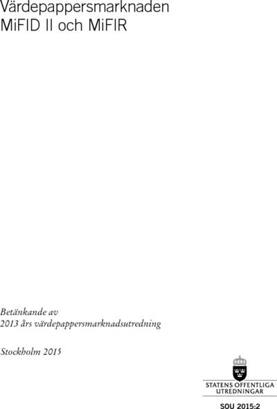 Omslaget till SOU 2015:2
