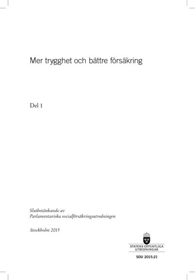 Omslaget till SOU 2015:21