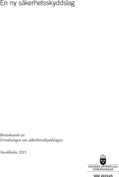 Omslaget till SOU 2015:25