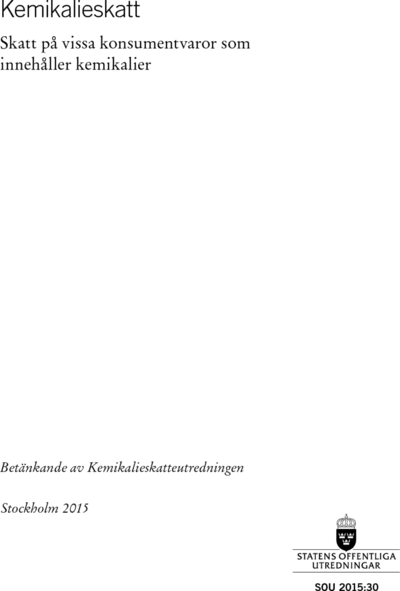 Omslaget till SOU 2015:30